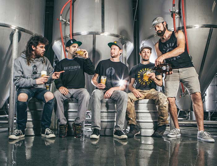 Squamish Chief, Nov 2018 | Backcountry Brewing voted for first place award for BC Craft Beer Month - shot of 5 in the brewery