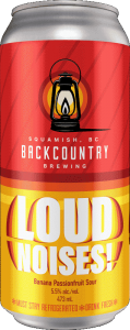 Backcountry Brewing | Loud Noises! | Banana Passionfruit Sour - Front of Can