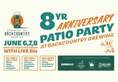 Backcountry Brewing — 8 Year Anniversary Patio Party poster - Featured Image