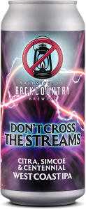 Backcountry brewery single can. Don't cross streams.